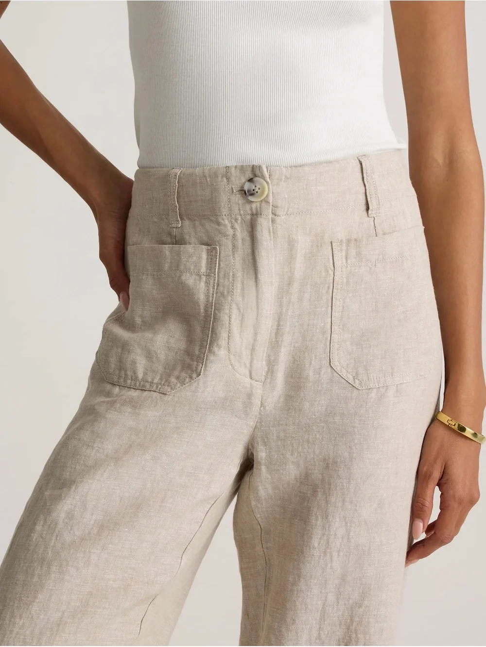 Quince 100% European Linen Wide Leg Pants Flax 14 NWOT